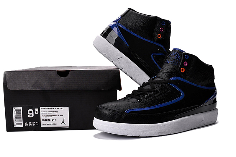 2016 Jordan 2 Black Blue Shoes - Click Image to Close